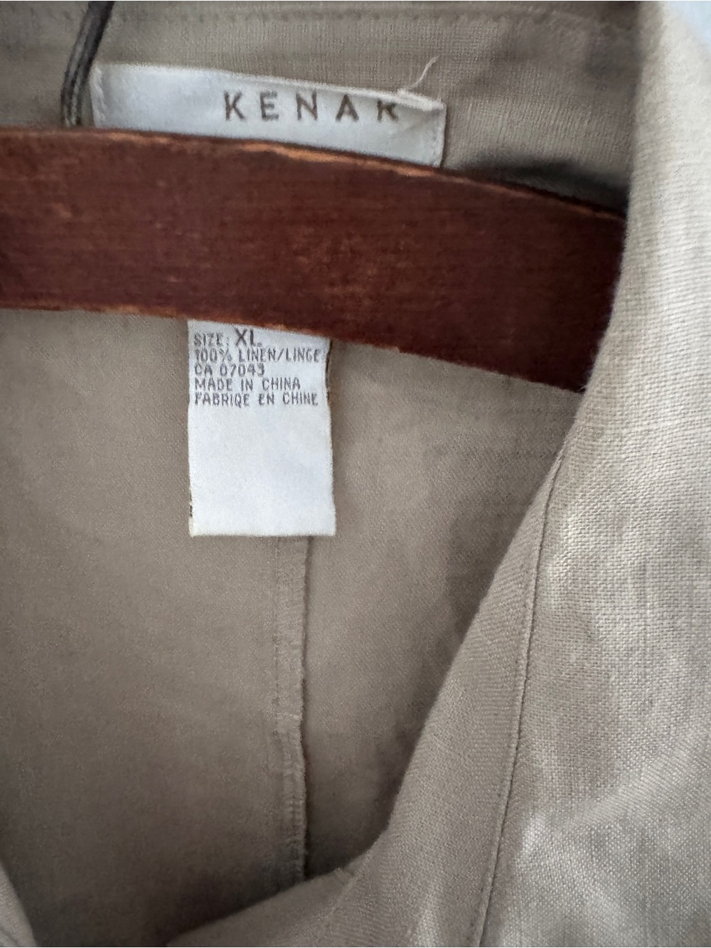 100% linen Beige Tie-Waist Utility Jacket - Women's Jacket & Coats xl - Picture 4 of 9